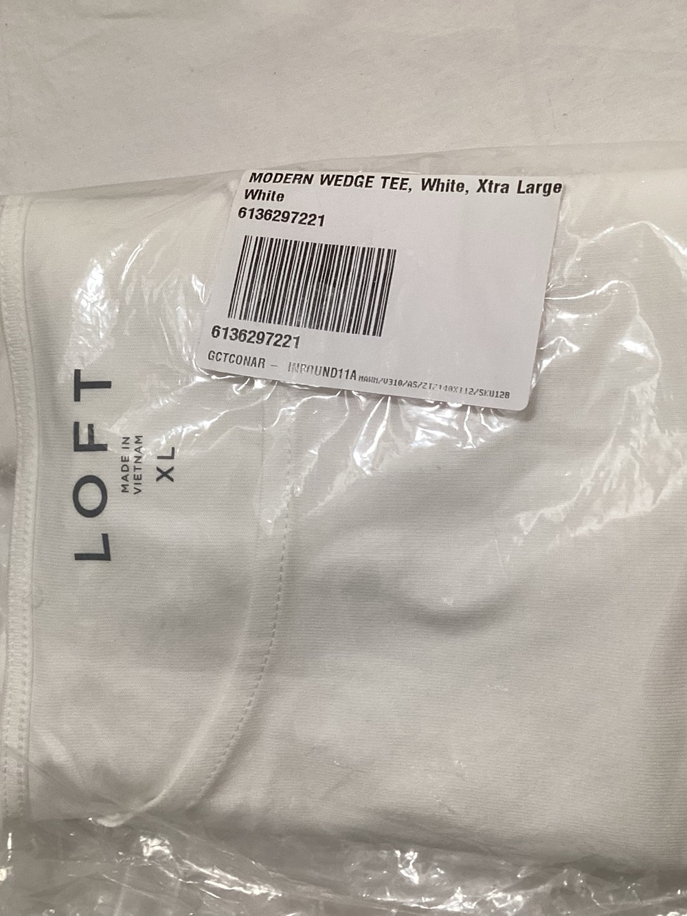 NWT LOFT XL White Modern Wedge Tee Cap Sleeve Top - Picture 4 of 6